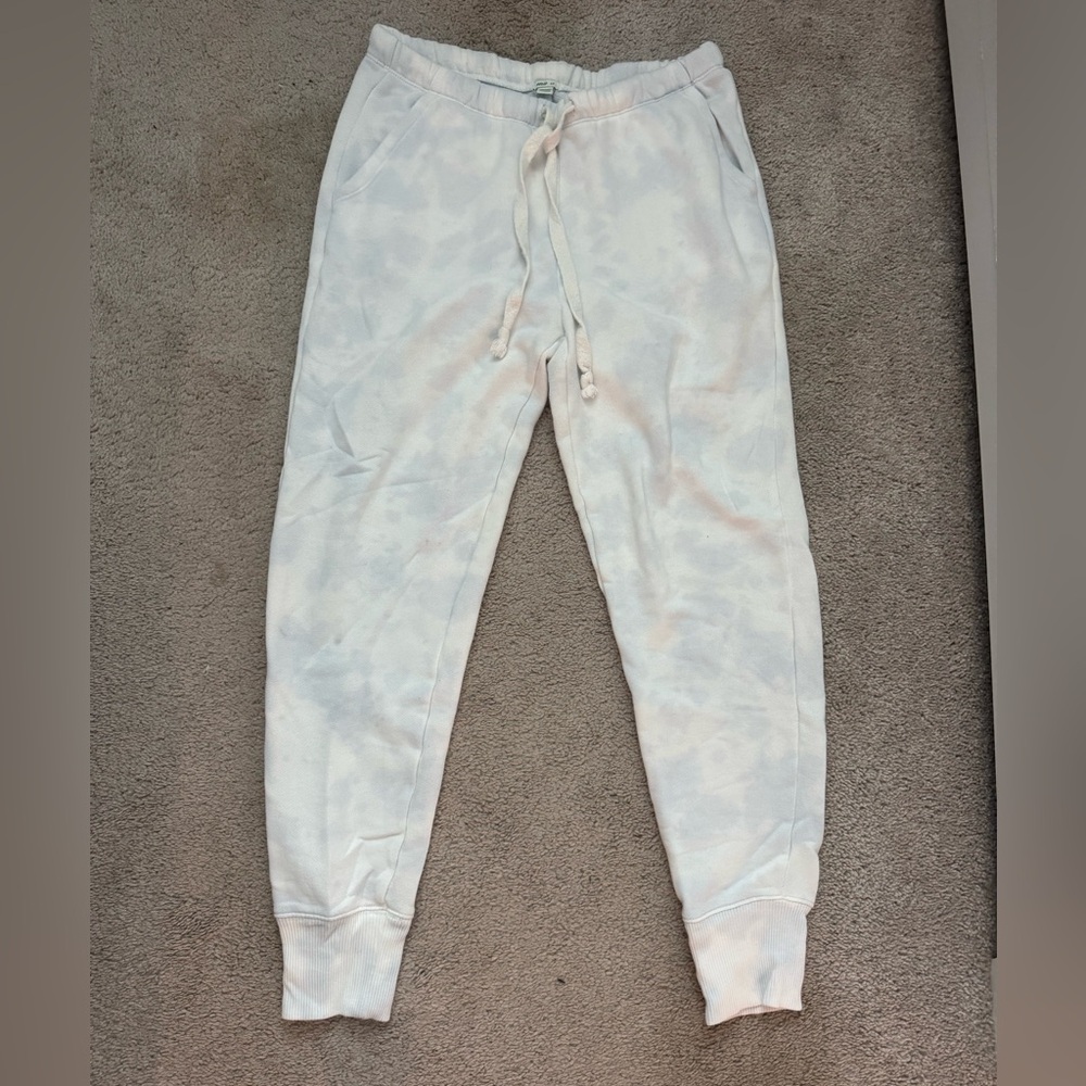 aerie Pastel Tie-Dye Drawstring Joggers - White & Blue